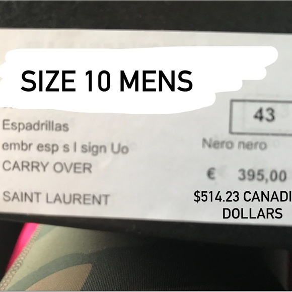 Saint Laurent YSL mens size 10 espadrilles - Picture 9 of 14